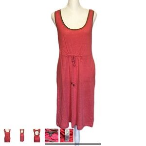 Tommy Bahama Womens Sleeveless Drawstring Swim Cover Up Dress in Berry